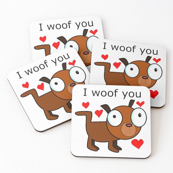 Item preview, I woof you - I love you, cute little dog expressing love designed and sold by Becky Hunter.