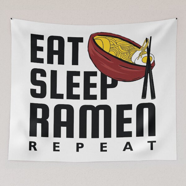 Aperçu de l'œuvre Eat Sleep Ramen Repeat créée et vendue par karibenart.