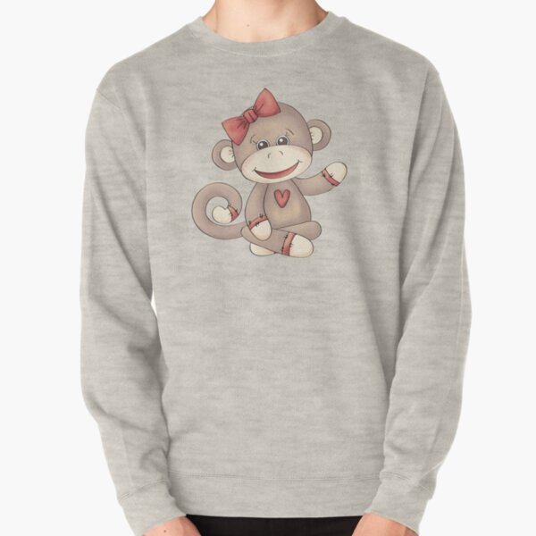 Baby Girl Sock Monkey Pullover Sweatshirt