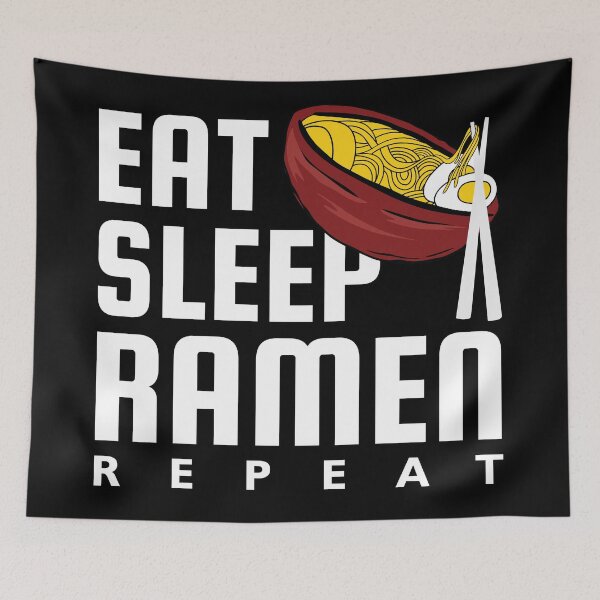 Aperçu de l'œuvre Eat Sleep Ramen Repeat créée et vendue par karibenart.