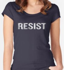 Resist Distressed Against Trump Politics Women's Fitted Scoop T-Shirt