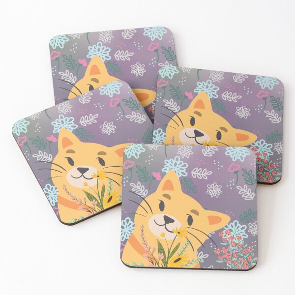 Item preview, Cat with flowers designed and sold by Divya Singh.