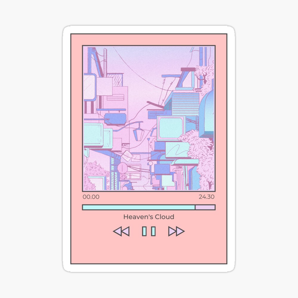 Anime Style Pastel Pink and Purple Aesthetic Music Player 