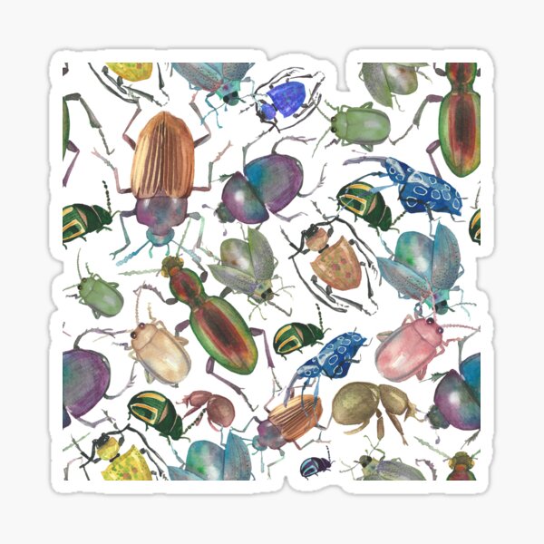 Item preview, watercolor bugs on white designed and sold by ilinca maican.
