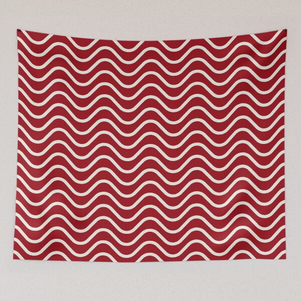 Item preview, Patrón de rayas horizontales en zigzag de ondas rojas y blancas antiguas de Navidad designed and sold by HiddenPuppets.
