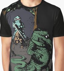 Vintage Knight Fighting A Dragon - Cool Funny Retro Cartoon T-shirts And Gifts Ideas Design Graphic T-Shirt