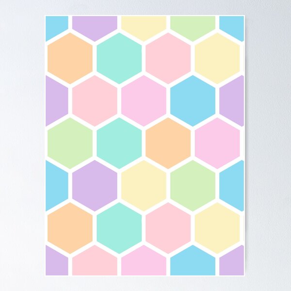 Item preview, Pastel Hexagon Bestagon Honeycomb Trip Candy Pattern Print Beautiful Easter designed and sold by Shayna Westfall.