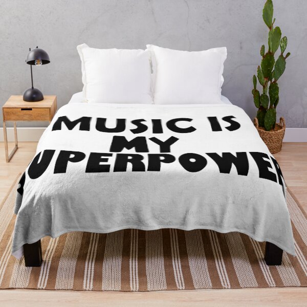 Item preview, Music Is My Superpower , Funny Simple Text Black And White Font designed and sold by Every Pet Shirts.