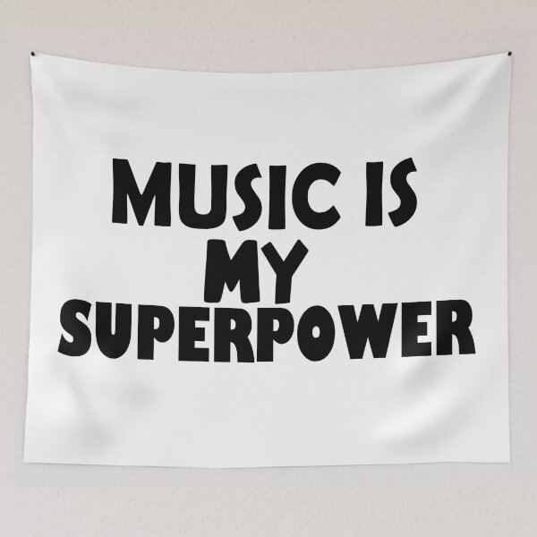 Item preview, Music Is My Superpower , Funny Simple Text Black And White Font  designed and sold by Every Pet  Shirts.