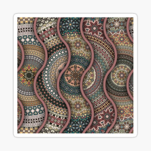 Colorful abstract ethnic floral mandala pattern design Sticker