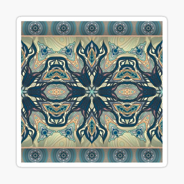 Colorful abstract ethnic floral mandala pattern design Sticker