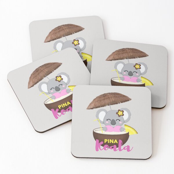Item preview, Pina Koala cute koala bear bathing in pina colada coconut cocktail  designed and sold by portrait4you.