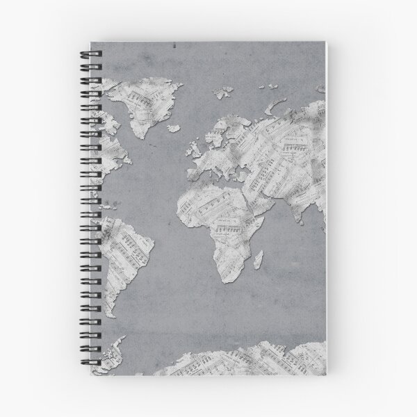 Item preview, world map music notes 4 designed and sold by BekimART.