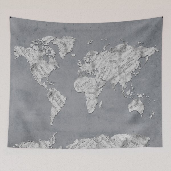Item preview, world map music notes 4 designed and sold by BekimART.
