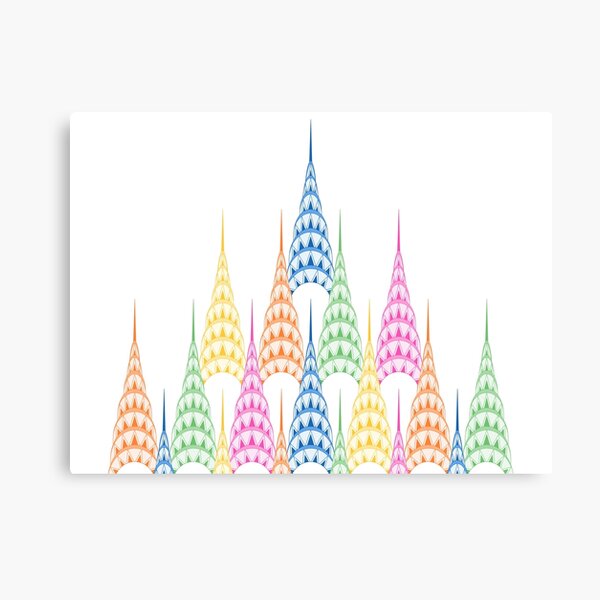 Item preview, Art Deco Chrysler Scrapers Rainbow Colours designed and sold by Pinkdeer Designs.