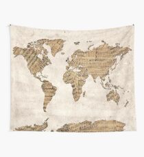 Tela decorativa Notas de la música del mapa mundial 5