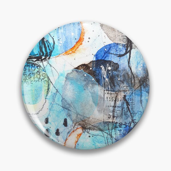 Item preview, Blue Space - Mixed media image with circles designed and sold by SusanneRoseArt.