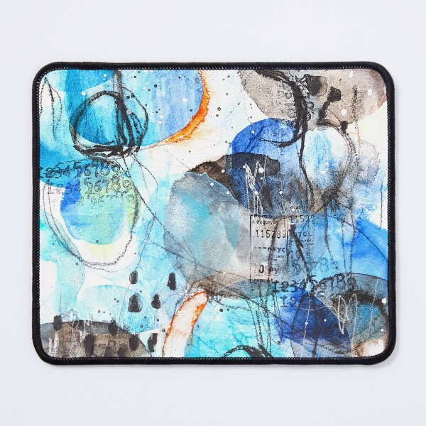 Item preview, Blue Space - Mixed media image with circles designed and sold by SusanneRoseArt.