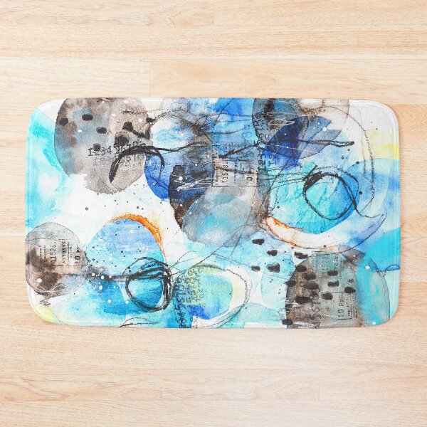 Item preview, Blue Space - Mixed media image with circles designed and sold by SusanneRoseArt.