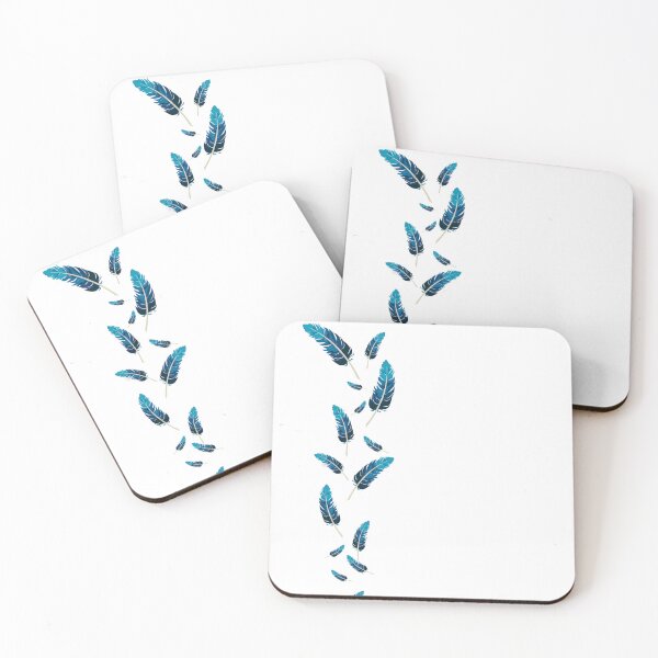 Item preview,  BOHO BLUE WHITE COLORED  FEATHERS PATTERN designed and sold by samArtline.