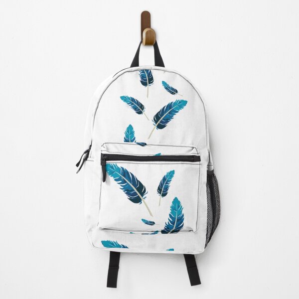 Item preview,  BOHO BLUE WHITE COLORED  FEATHERS PATTERN designed and sold by samArtline.