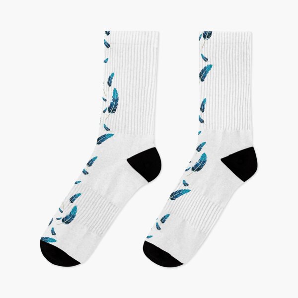Item preview,  BOHO BLUE WHITE COLORED  FEATHERS PATTERN designed and sold by samArtline.