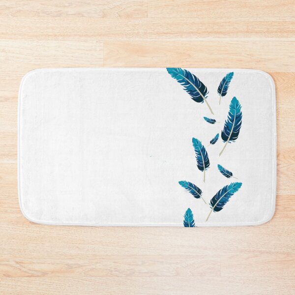 Item preview,  BOHO BLUE WHITE COLORED  FEATHERS PATTERN designed and sold by samArtline.