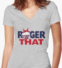 Tom Brady Roger That Women's Fitted V-Neck T-Shirt