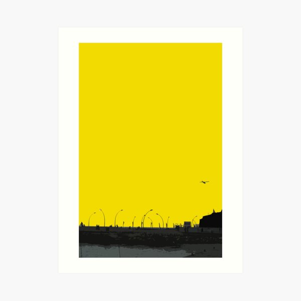 sunset lamp posts Art Print