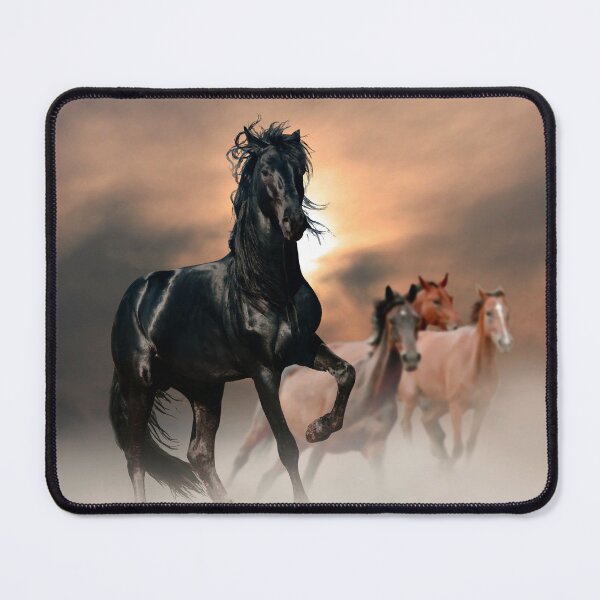 Item preview, Wild Black Stallion leading herd of brumbies - Painting designed and sold by S Quinn.