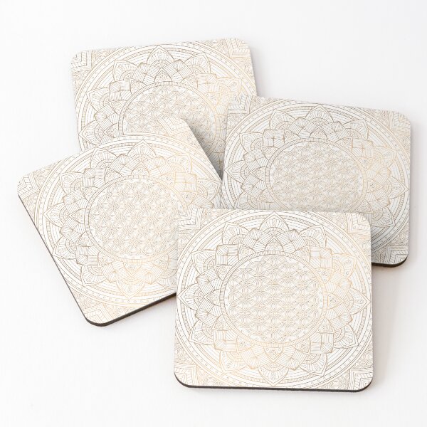 Item preview, The Flower of Life Gold Mandala Pattern With White Shimmer designed and sold by Vic Torys ☆.
