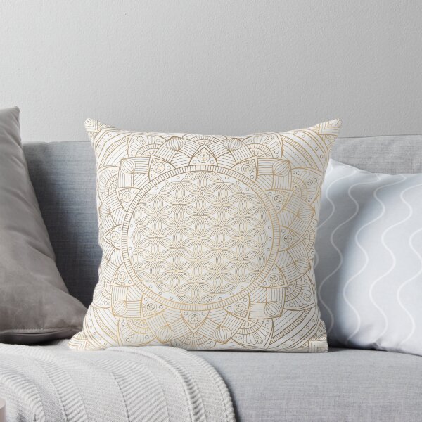 Item preview, The Flower of Life Gold Mandala Pattern With White Shimmer designed and sold by Vic Torys ☆.
