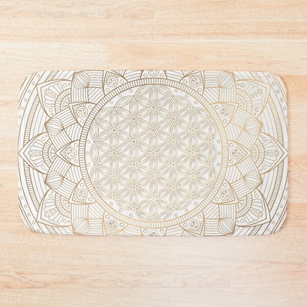 Item preview, The Flower of Life Gold Mandala Pattern With White Shimmer designed and sold by Vic Torys ☆.