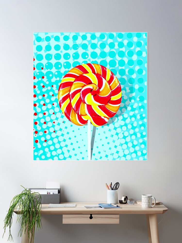 Silver Glitter Pop Art, Pop Art, Pop Wall Art, Wall Hanging, Candy Pop Art, Hanging 2024 Wall Art, Framed Pop Art, Lollipop Art