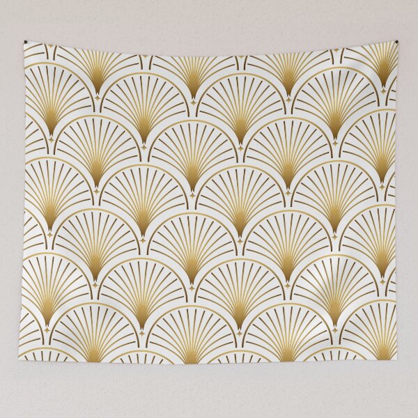 Item preview, Art Deco Gold Geometric Pattern With Gold Shimmer designed and sold by Vic Torys ☆.
