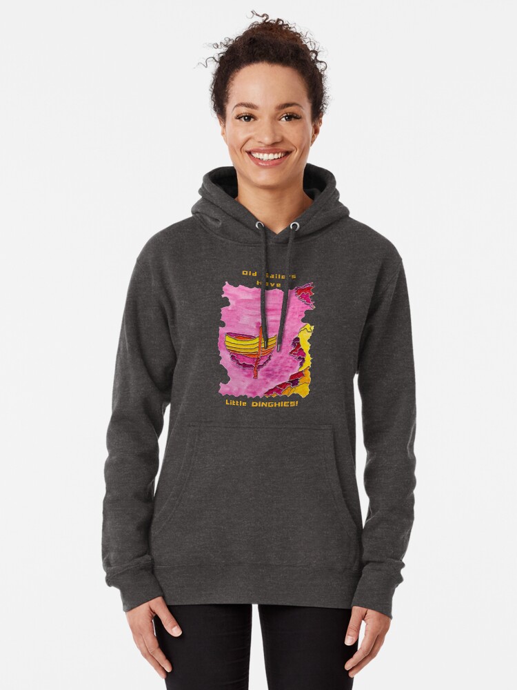 Alternate view of SAILING DINGHY CUTE NAUTICAL OLD SAILORS Pullover Hoodie