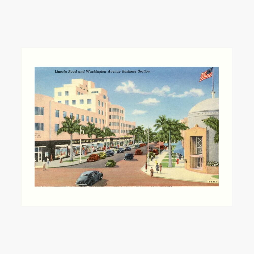 Postcard Florida Miami Beach Lincoln Road Shopping Mall Vintage FL PC