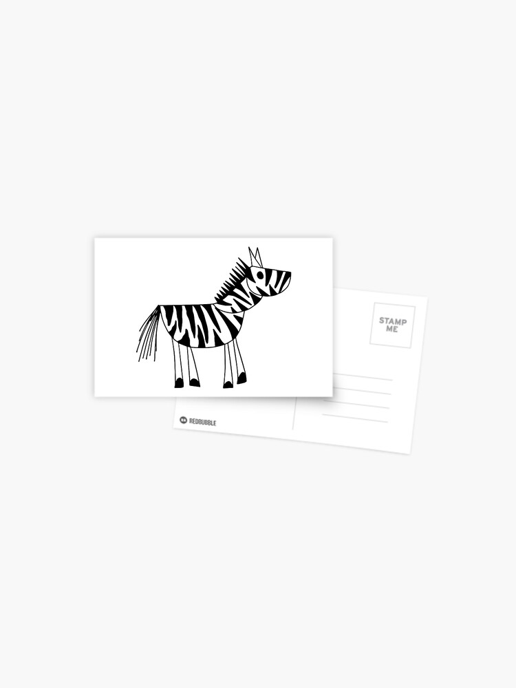 Thumbnail 1 of 2, Postcard, Cute Zebra designed and sold by Helen Houghton.