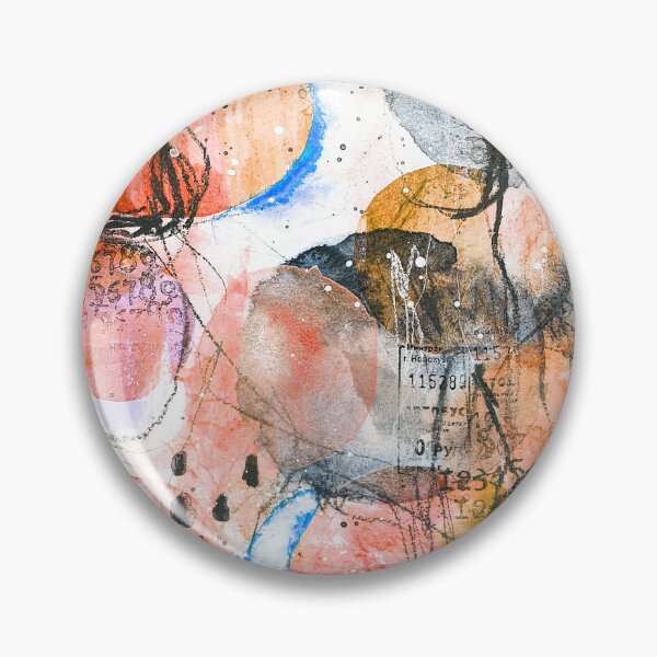 Item preview, Orange Space - Mixed media image with circles designed and sold by SusanneRoseArt.