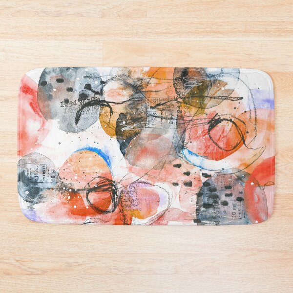Item preview, Orange Space - Mixed media image with circles designed and sold by SusanneRoseArt.