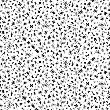 Artwork thumbnail, Skulls and Insects Pattern by FouShop