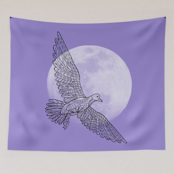 Item preview, moon and bird designed and sold by AlinNova.