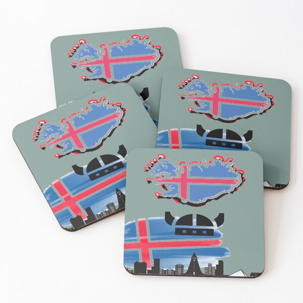 Item preview, Isolated Map of Iceland with Its Flag designed and sold by FunZoo.