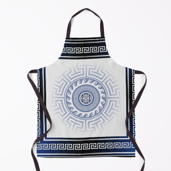 Item preview, Greek Key Meander Blue White Silver designed and sold by Yiorgos Designs.