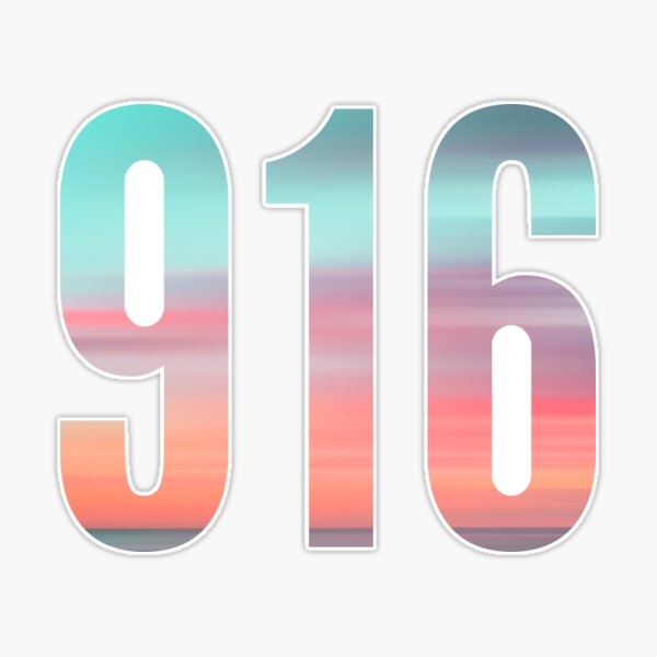 916 area code zip code location light beach | Sticker