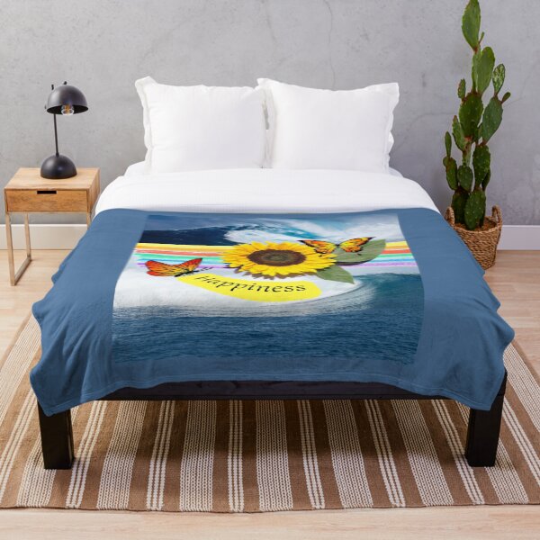 Item preview, The Happiness of a Sunflower And Butterflies With Sea Waves designed and sold by DreamClock.