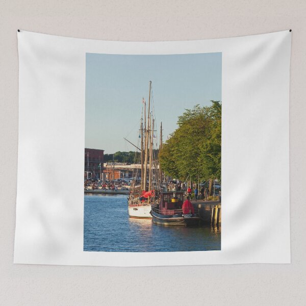 Item preview, Museum ships on the Untertrave in the evening light, Lübeck, Schleswig-Holstein, Germany, Europe designed and sold by Torsten  Krüger.