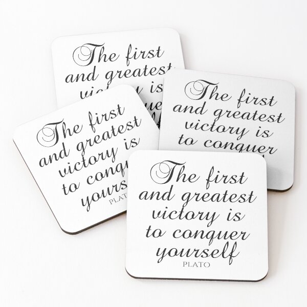Item preview, Plato Quote - The First And Greatest Victory Is To Conquer Yourself - Discipline - Black designed and sold by PhiloJourney.