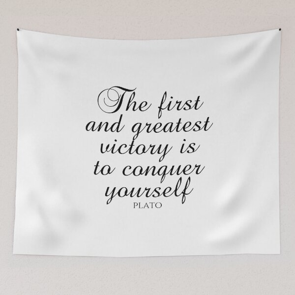 Item preview, Plato Quote - The First And Greatest Victory Is To Conquer Yourself - Discipline - Black designed and sold by PhiloJourney.