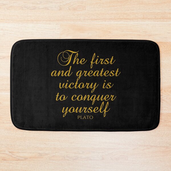 Item preview, Plato Quote - The First And Greatest Victory Is To Conquer Yourself - Self Discipline - Gold designed and sold by PhiloJourney.